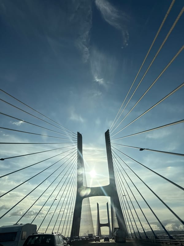 Bridge crossing documented from multiple angles in Portugal