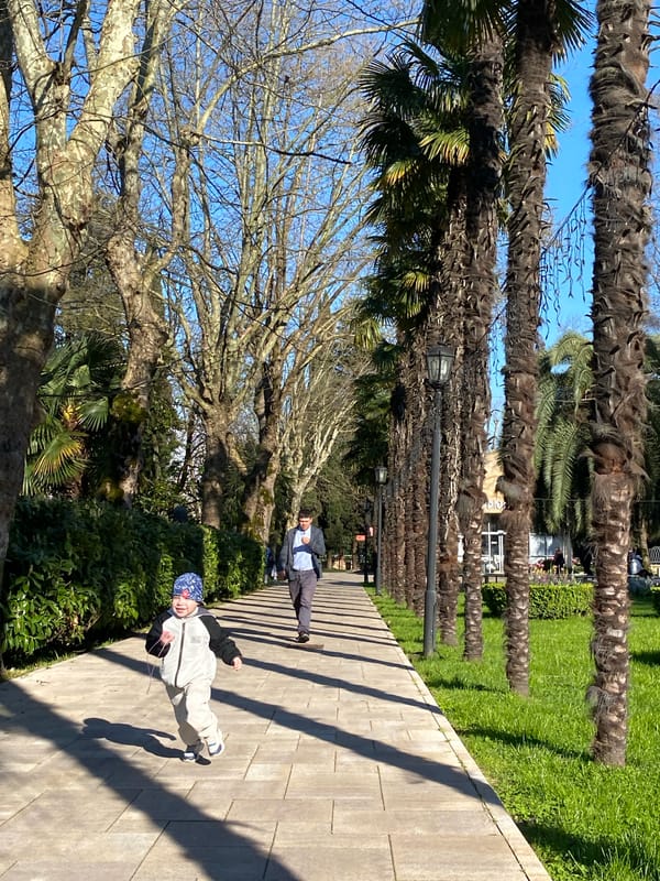 Family enjoys sunny afternoon at Sochi Park amusement park
