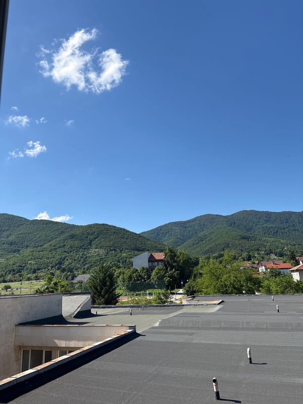 Morning sky view captured from rooftop in Pravets, Bulgaria