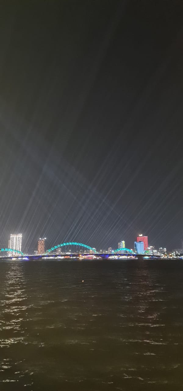 Night cityscape captured across Han River in Da Nang