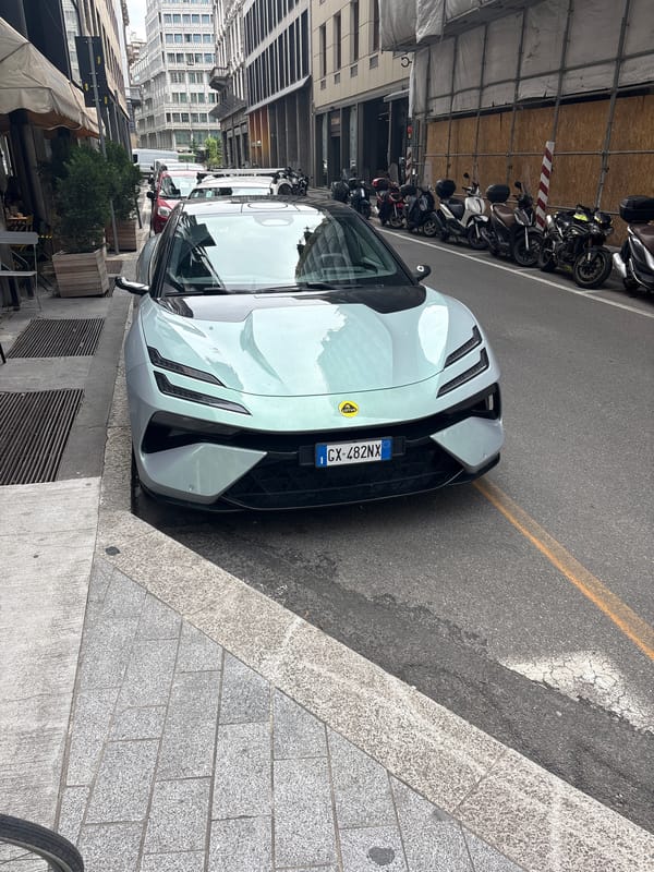 Green Lotus Emira spotted parked on Milan street