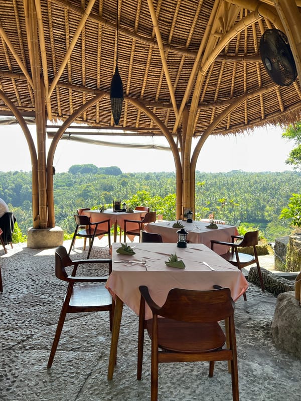 Jungle restaurant in Sayan Indonesia documented during morning hours