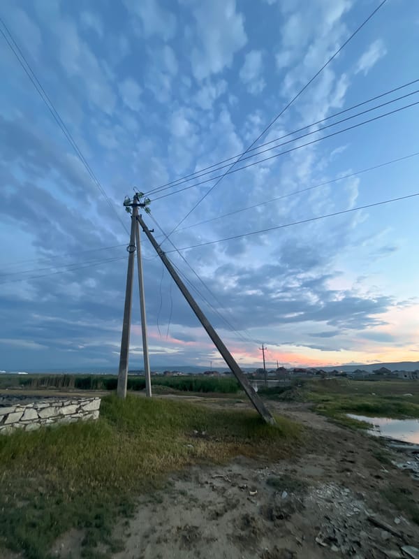 Evening scenes documented in Kaspiysk, Russia residential area