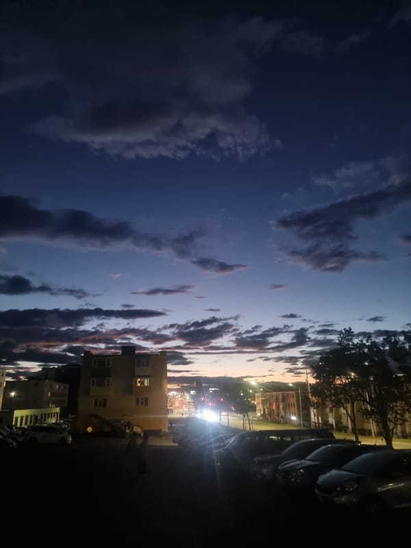 Twilight settles over Petropavlovsk-Kamchatsky streets