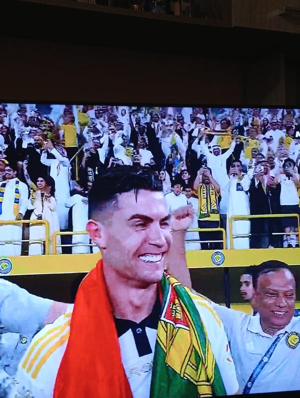 TV viewer watches Ronaldo celebration, Two and Half Men
