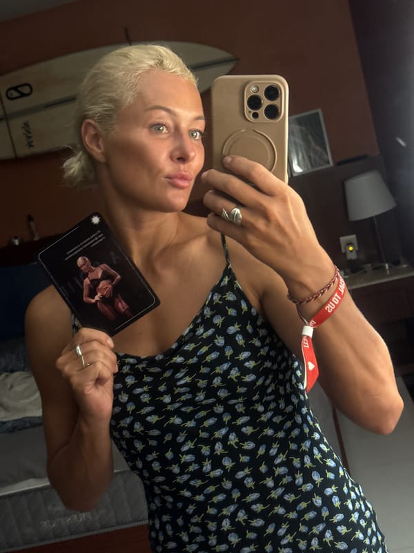 Mirror selfies and handmade pearl necklace work at home