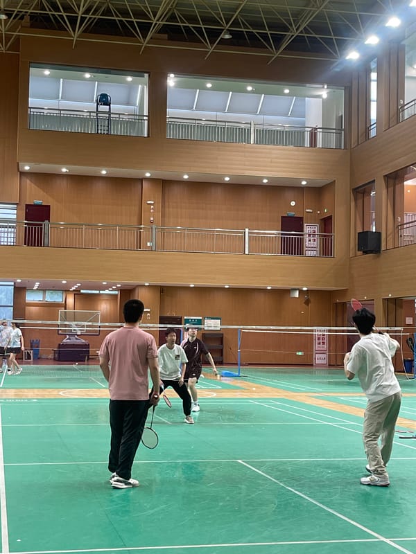 Badminton games observed at Chongqing gymnasium facility