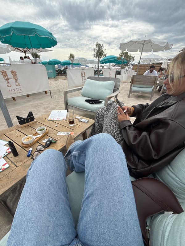 Casual afternoon dining and lounging captured at Hyde Beach Cannes