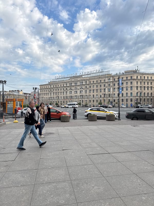 Overcast day street scenes documented in Saint Petersburg