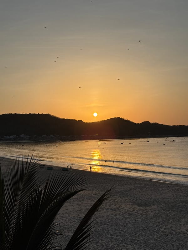 Golden hour on the quiet beaches of Song Cau, Vietnam