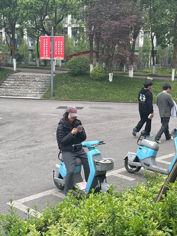Early morning street scenes with e-bikes in Jiangjin, China