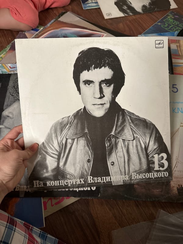 Vinyl record collection featuring Russian artists documented in Nizhny Novgorod