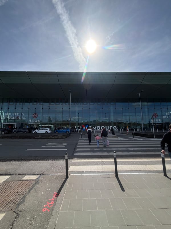 Luxembourg Airport facade photographed by independent witnesses