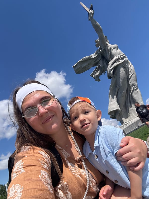 Morning visit to Mamayev Kurgan's WWII memorial complex in Volgograd