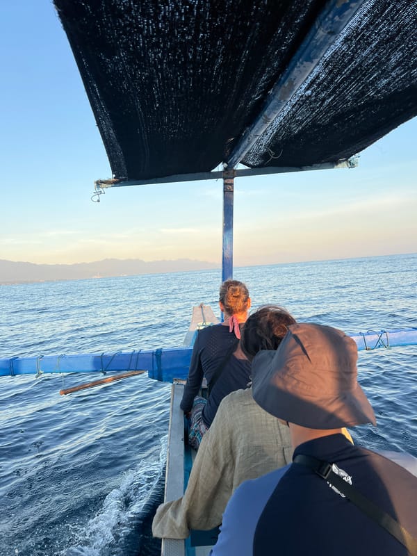 Evening boat trip captured off Banjar, Indonesia coast