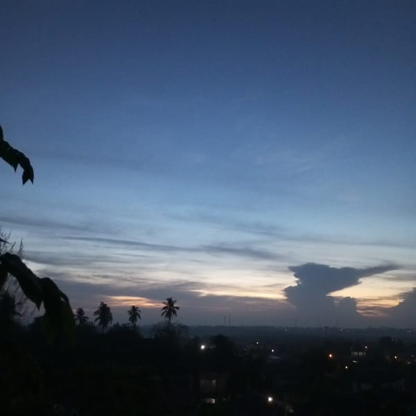 Twilight sky captured by witnesses in Lhokseumawe, Indonesia