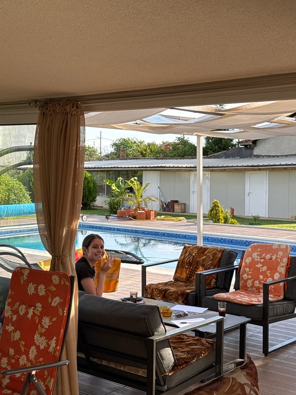 Poolside hangout session in Bulgarovo, Bulgaria