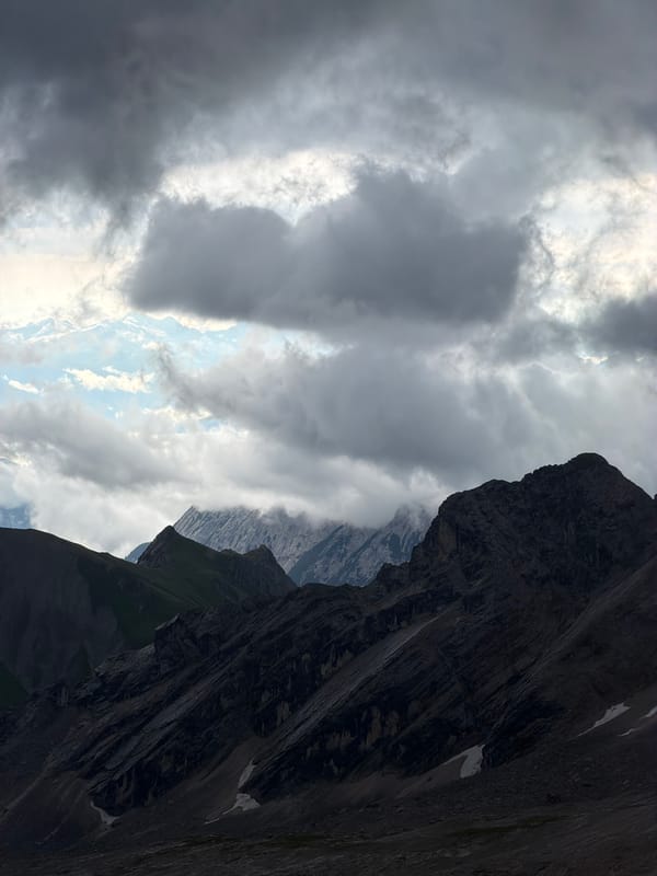 Stormy skies over the Bavarian Alps near Garmisch-Partenkirchen