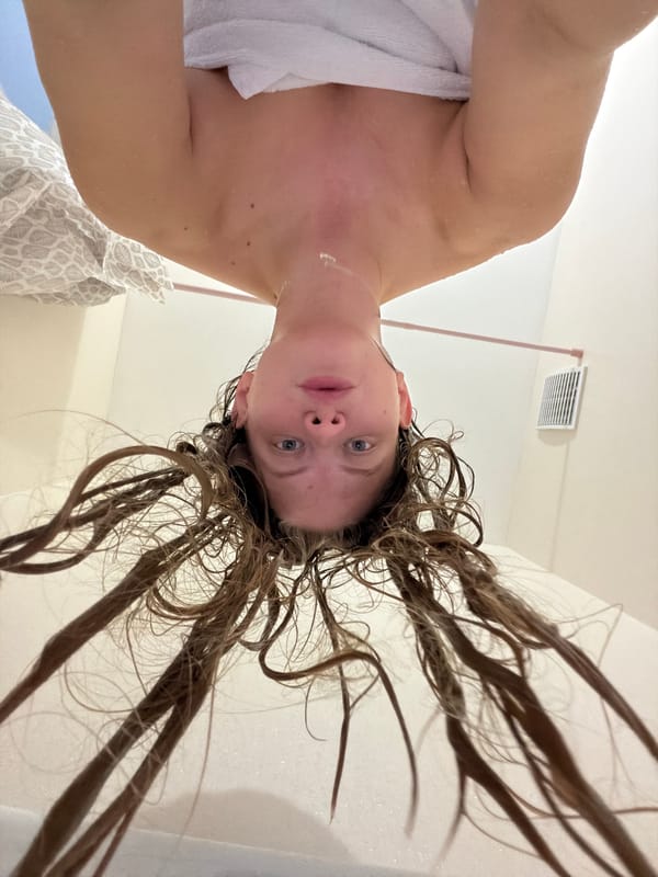 Woman photographed from below in Izhevsk, Russia