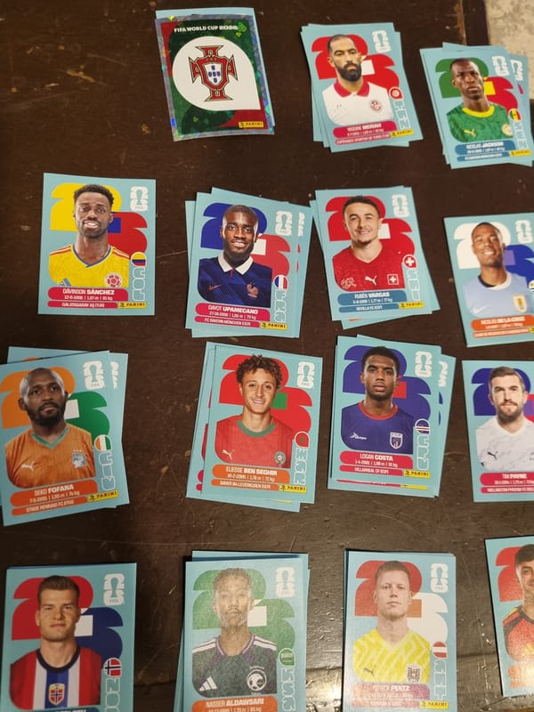 World Cup sticker collector organizes cards in Mexico