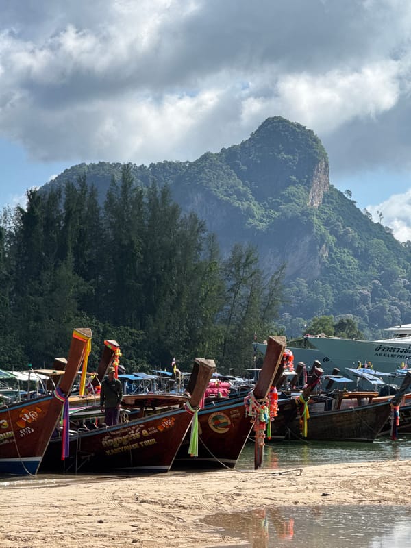 Longtail boats and coastal scenes in Ban Klong Haeng