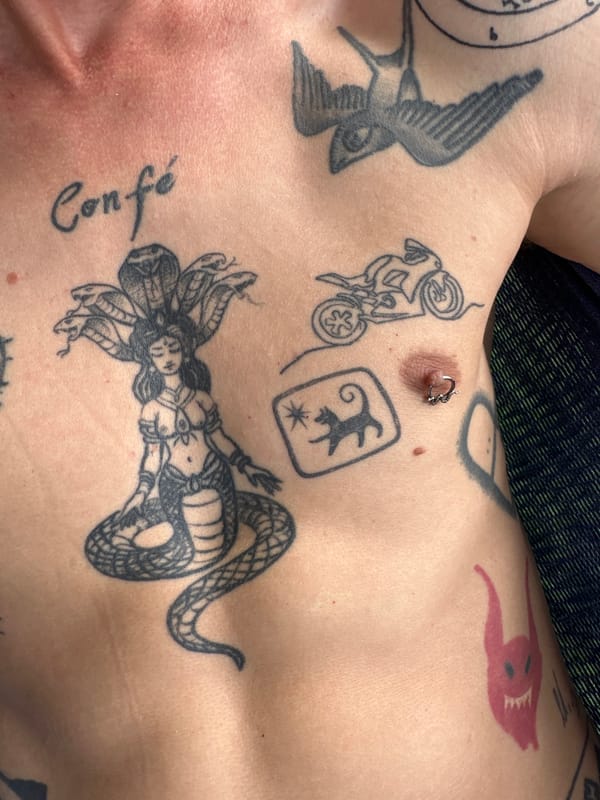 Slow morning in Karon: tattoos, coffee, hammocks, and a dog