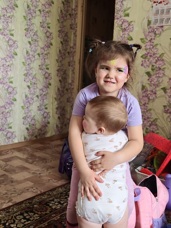 Family documents spring day moments in rural Russia