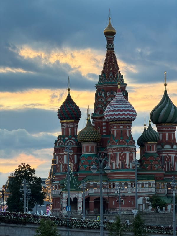 St. Basil's Cathedral photographed during evening hours in Moscow