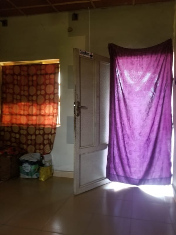 Beauty products and household items fill a room in northern Nigeria