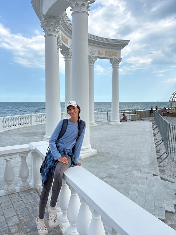 Summer tourism continues along Alushta's Black Sea waterfront promenade