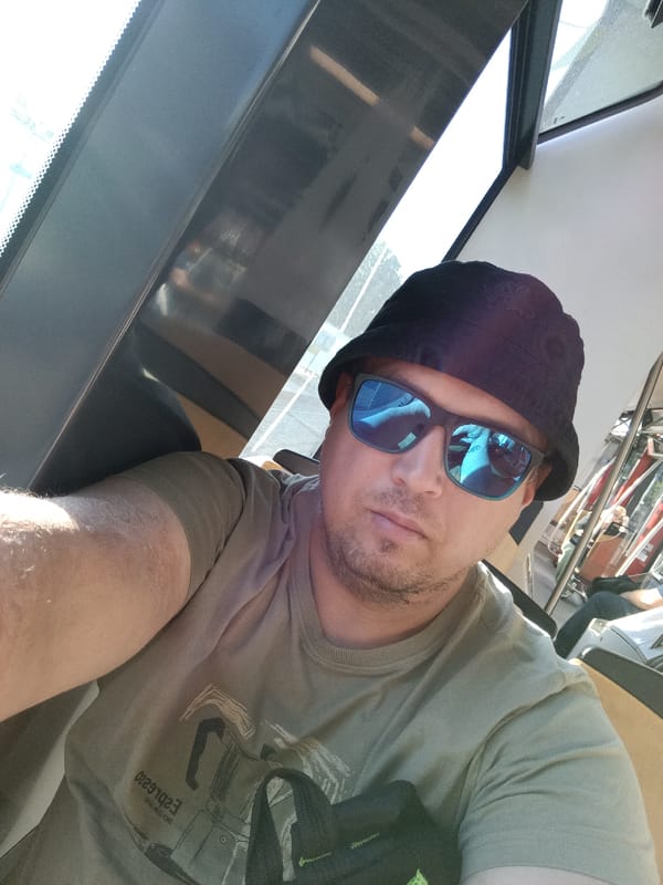 Selfie session on a Prague tram, July 2026