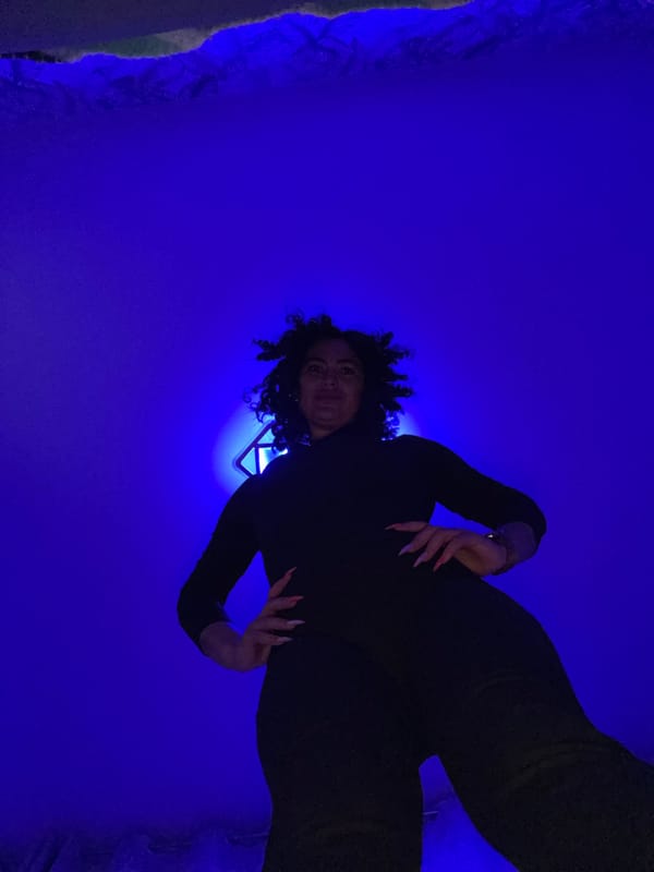 Woman poses for photos in Kauchuk Stantsiya, Russia