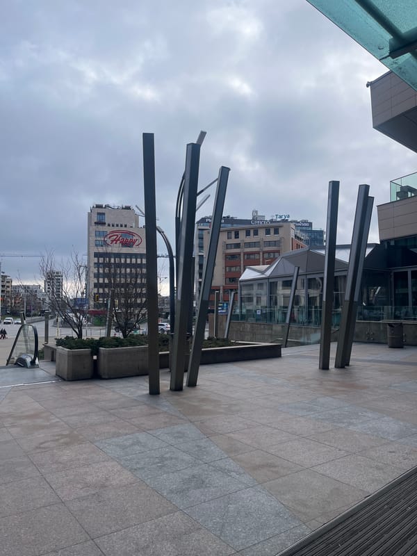 Morning documentation of urban spaces and retail areas in Sofia