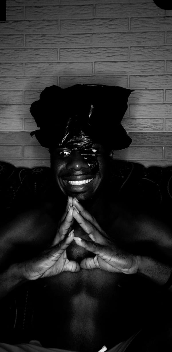 Person photographed in contemplative poses in Narayi, Nigeria