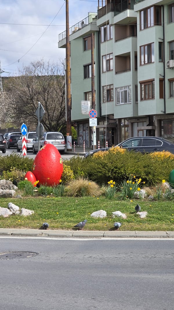Spring day street scenes documented in Blagoevgrad, Bulgaria