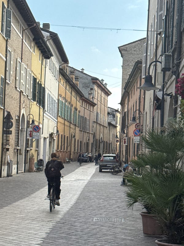 Midday street scenes captured in historic Ravenna, Italy