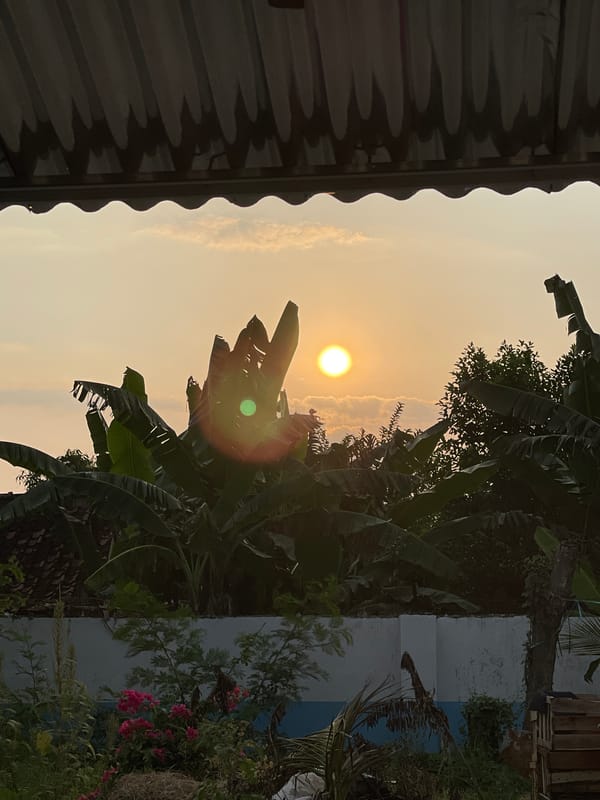 Sunset observed through rooftops in Madiun, Indonesia