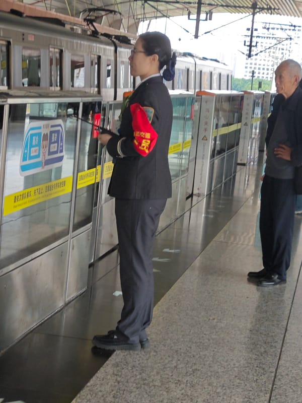 Morning commute and construction activity in Chongqing tech zone