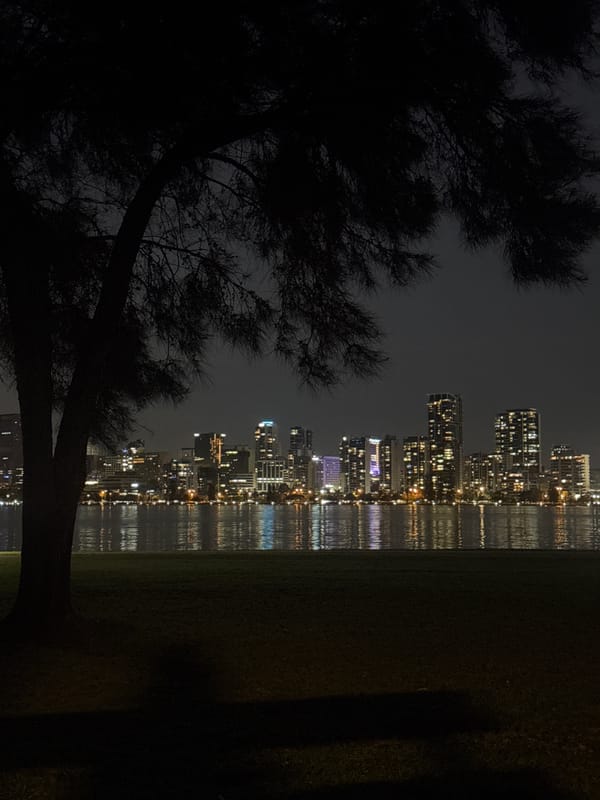 Night scenes and portrait captured along Swan River, South Perth