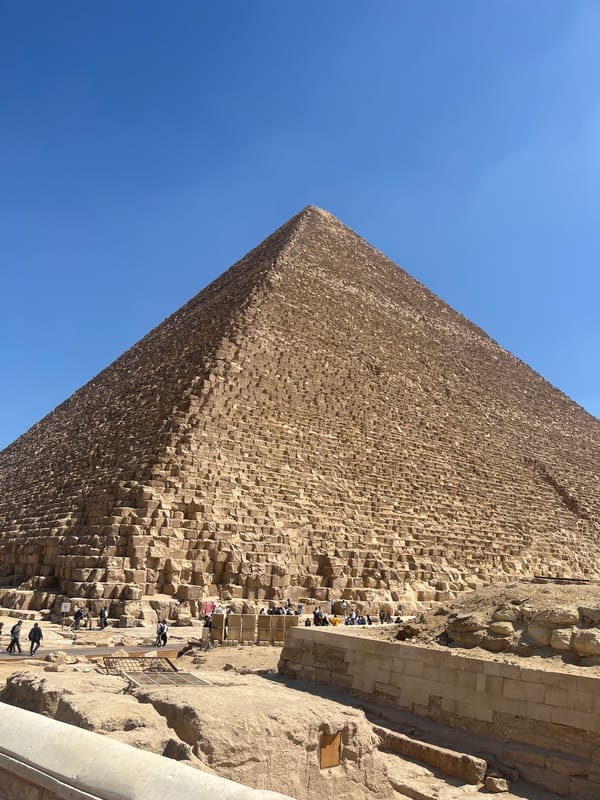 People climb Great Pyramid of Giza in Egypt
