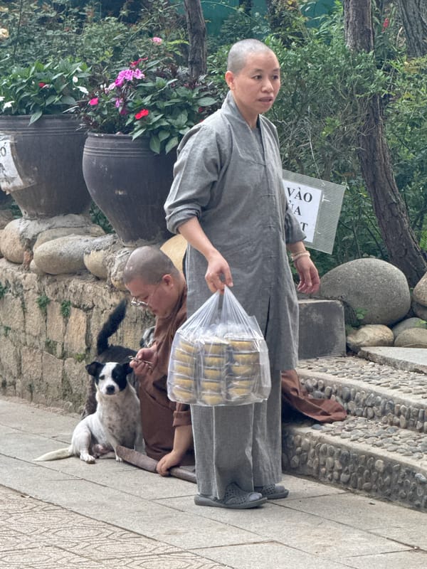 Morning scenes at a Buddhist temple in Da Lat, Vietnam