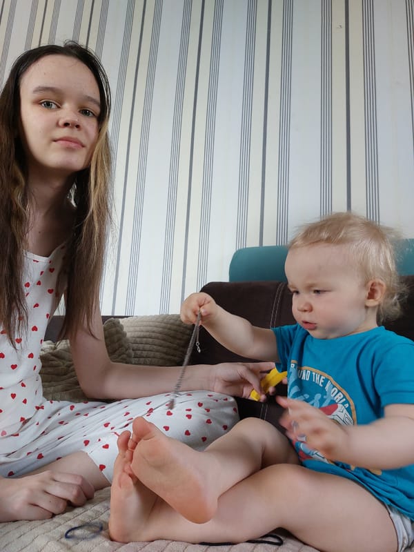Family morning moments captured in Chaikovsky, Russia