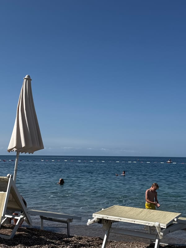 Lazy morning on the pebble beach at Kamenovo, Montenegro