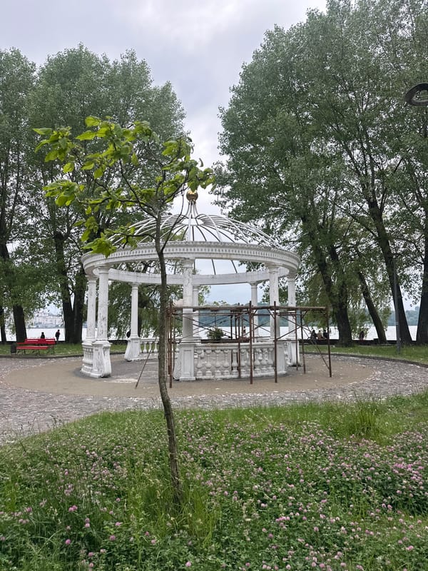 Afternoon leisure activities captured at Ternopil Pond park area