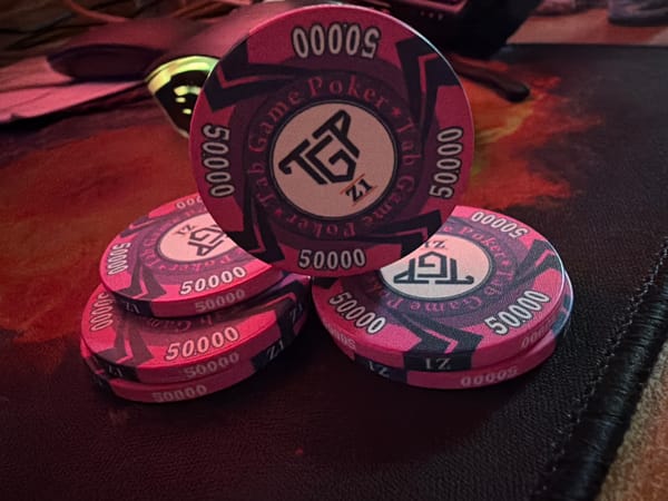 Poker chips and gaming equipment photographed in Russian village