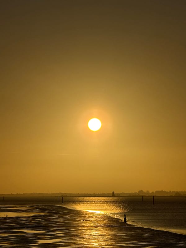 Spring sunset documented across Great Yarmouth waterways and countryside