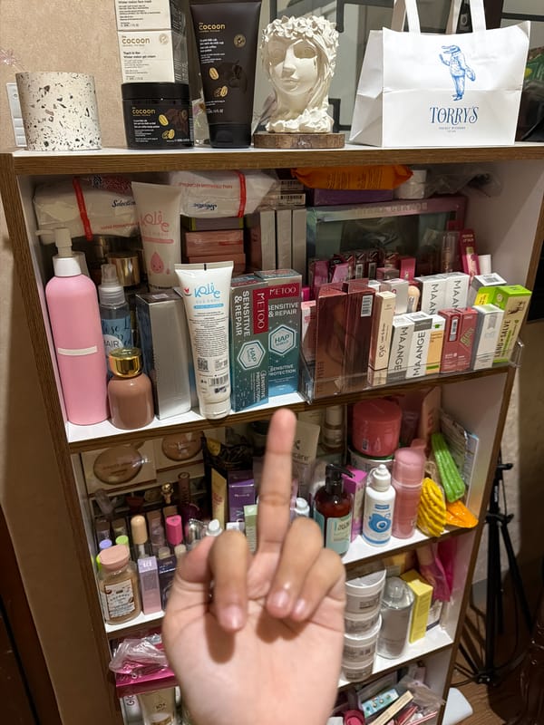 East Jakarta resident documents personal belongings and cosmetics at home