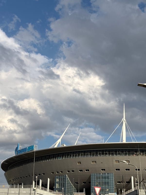 Stadium Complex Observed Under Changing Skies in Saint Petersburg