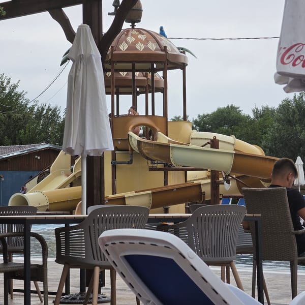 Summer day at a water park in Varvara, Bulgaria