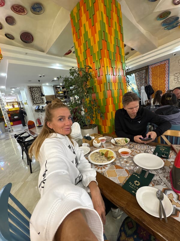 Traditional tea house experience documented in Bishkek, Kyrgyzstan